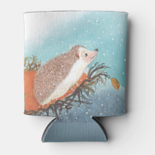 Hedgehog and first snowflakes  can cooler