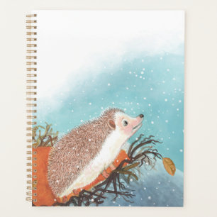 Hedgehog and first snowflakes  planner