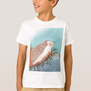 Hedgehog and first snowflakes T-Shirt