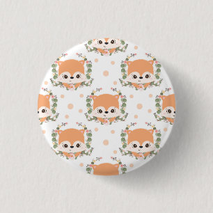 Hedgehog And Flower Tattoo 1 Inch Round Button
