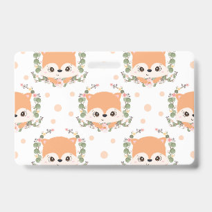 Hedgehog And Flower Tattoo Badge