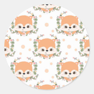 Hedgehog And Flower Tattoo Classic Round Sticker