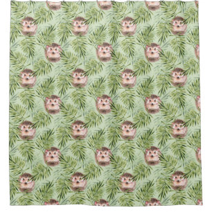 Hedgehog and green leaves