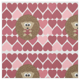 Hedgehog and Hearts Fabric