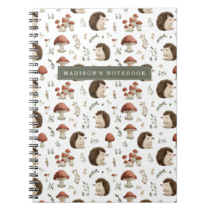Hedgehog and Mushrooms Notebook