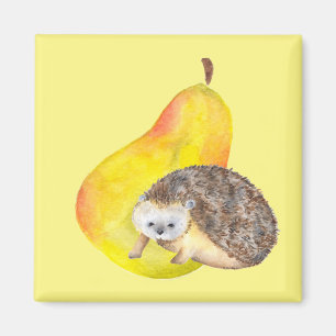 Hedgehog and Pear Magnet