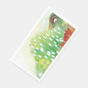 Hedgehog and Snowdrops Illustration Napkin