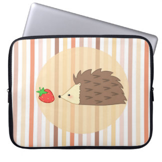 Hedgehog and Strawberry Laptop Sleeve