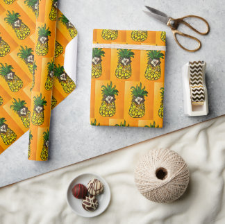 Hedgehog and the Pineapple Wrapping Paper