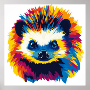 Hedgehog Animal Illustration Watercolour Painting Poster