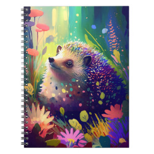 Hedgehog Animal Portrait Painting Wildlife Outdoor Notebook