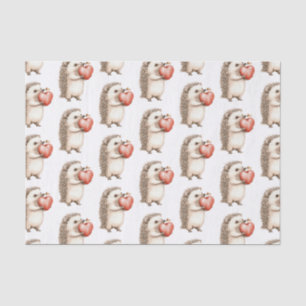 Hedgehog Apple Heart Birthday Tissue Paper