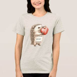 Hedgehog Apple Heart Tri-Blend Shirt