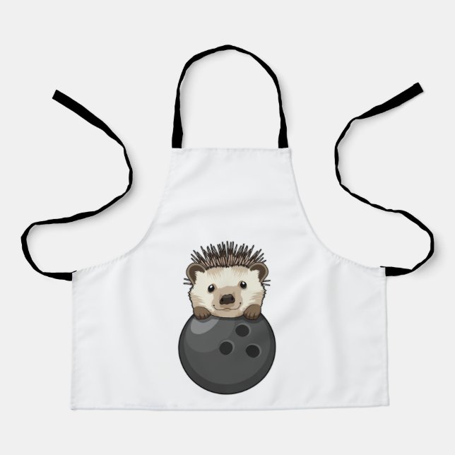Hedgehog at Bowling with Bowling ball Apron (Front)