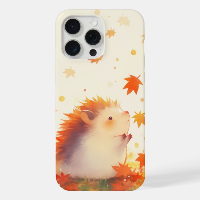 Hedgehog Autumn Fun iPhone Case (Back)