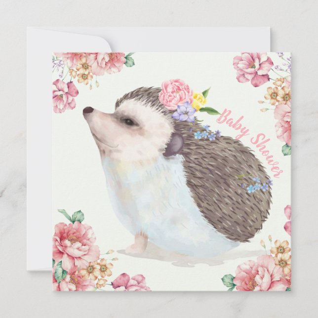 Hedgehog Baby Shower Invitation (Front)