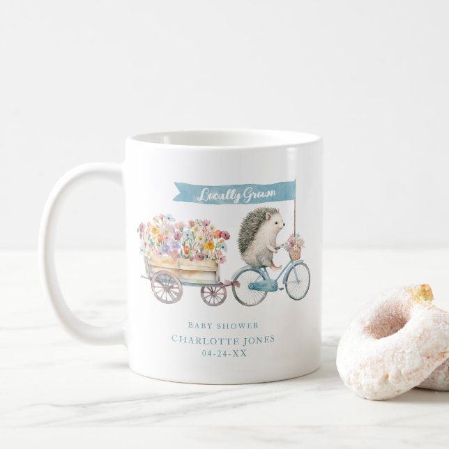 Hedgehog Baby Shower Mug – Locally Grown Floral  (With Donut)
