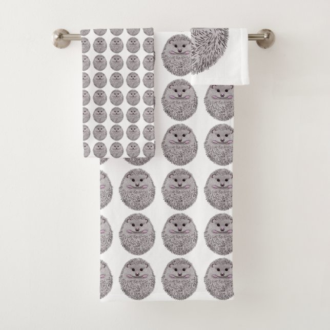 Hedgehog  bath towel set (Insitu)