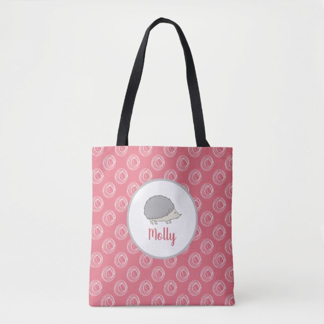 Hedgehog Be Joyful Always Personalized Tote Bag (Front)