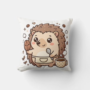 Hedgehog Bean Coffee Kawaii Pillow