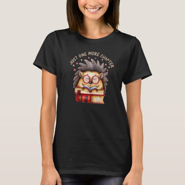 Hedgehog Book Nerd Just one more Chapter Premium T-Shirt (Front)
