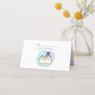 Hedgehog Bride Groom Cute Wedding Place Card