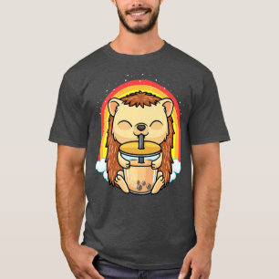 Hedgehog Bubble Tea Boba Kawaii Aesthetic Anime Pr T-Shirt