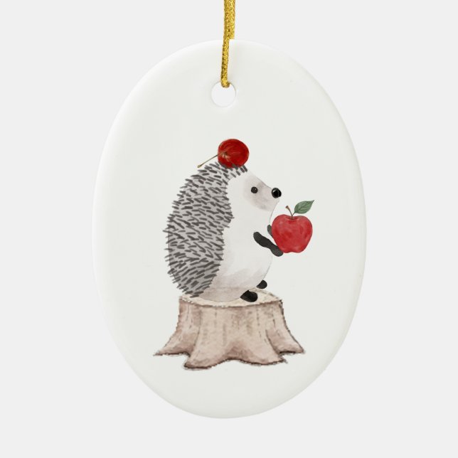 Hedgehog Ceramic Ornament (Front)