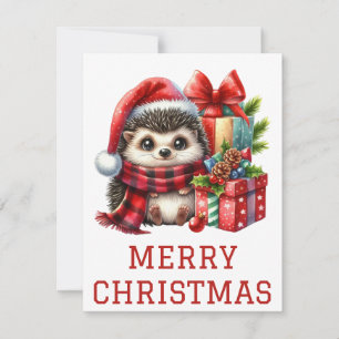 Hedgehog Christmas Card