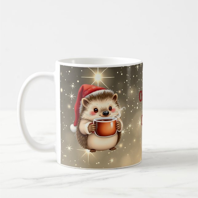 Hedgehog Christmas Coffee  Mug (Left)