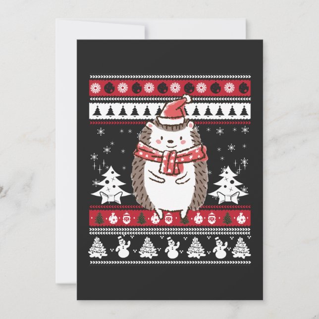Hedgehog Christmas Invitation (Front)