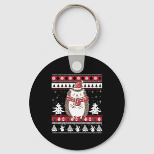 Hedgehog Christmas Keychain