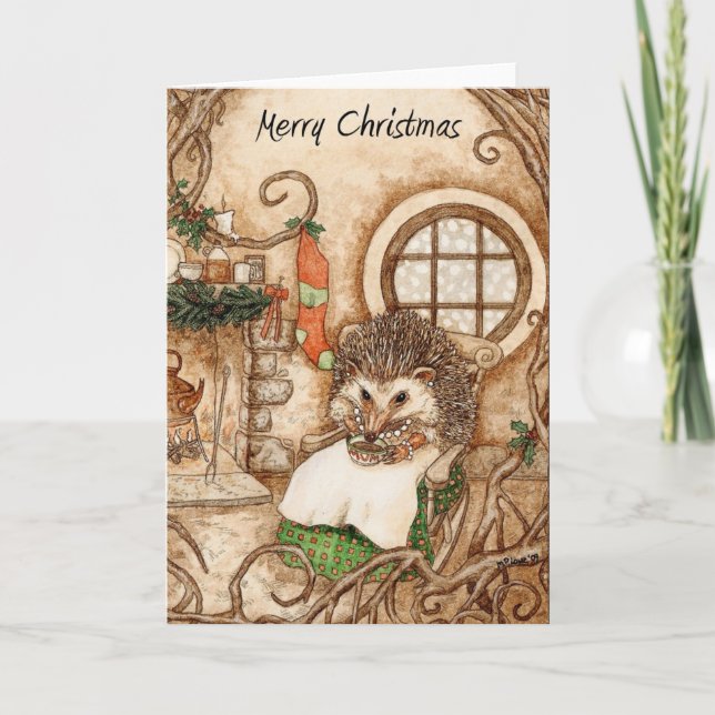 Hedgehog Christmas - Part 1 Holiday Card (Front)
