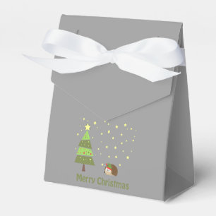 Hedgehog Christmas Scene Favor Box