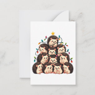 Hedgehog Christmas Tree Merry Christmas Xmas  Card