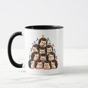 Hedgehog Christmas Tree Merry Christmas Xmas  Mug