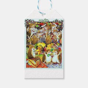 Hedgehog Christmas Wrapping Gift Tags
