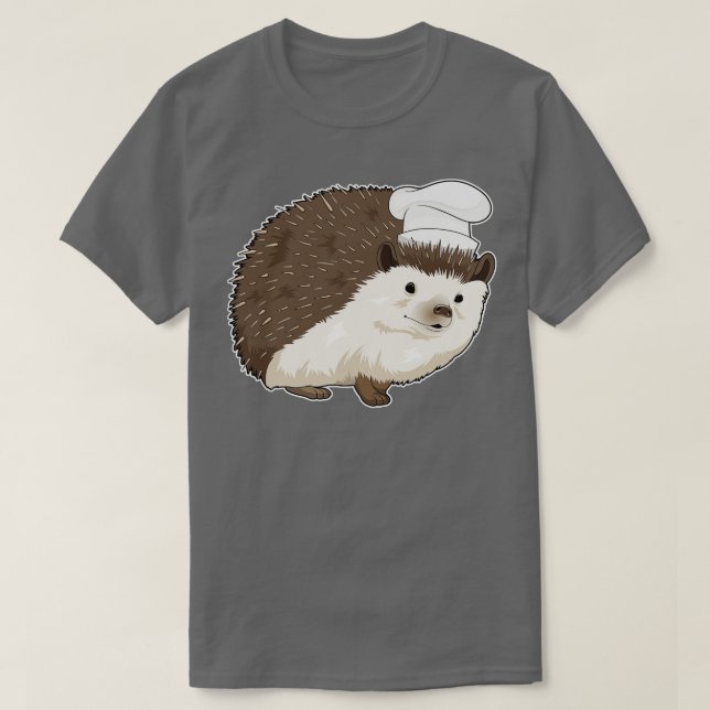 Hedgehog Cook Chef Hat  T-Shirt (Design Front)