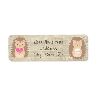 Hedgehog Country Burlap Motif Adresse de retour