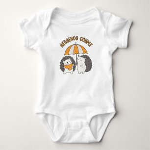 Hedgehog couple baby bodysuit