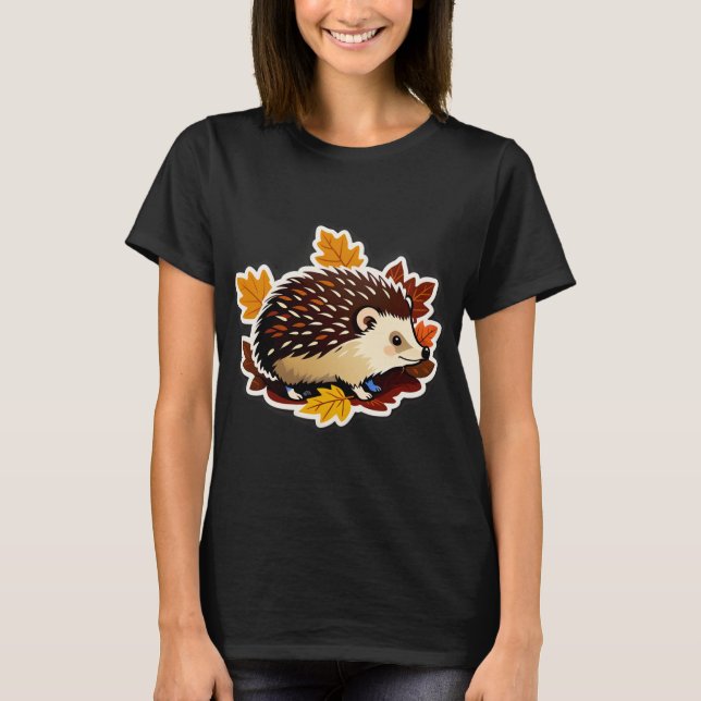 Hedgehog Cozy Forest Life T-Shirt (Front)