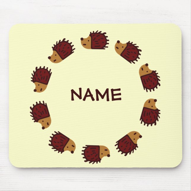 Hedgehog Crossing! Mouse Pad (Front)