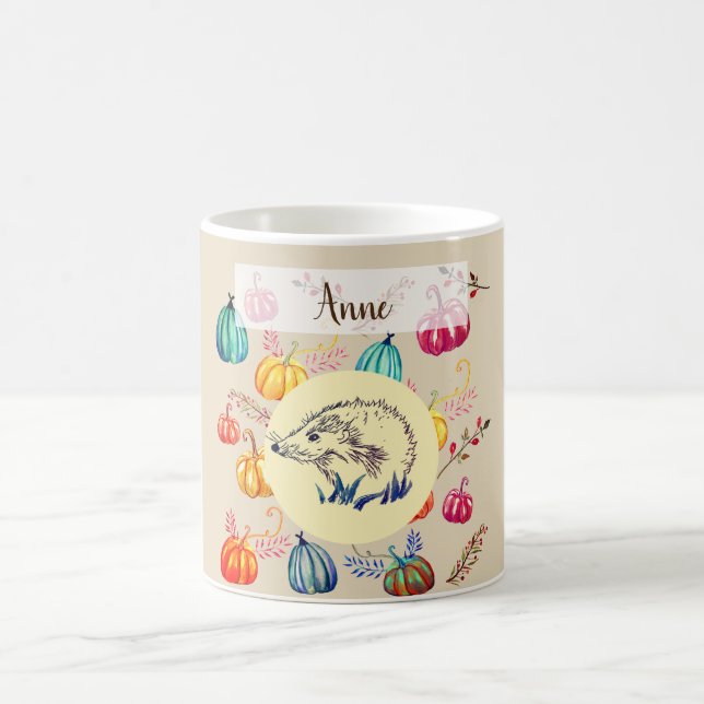 Hedgehog Custom Name Coffee Mug (Center)