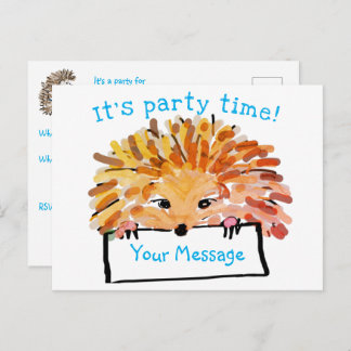 Hedgehog Customizable Child's Invitation