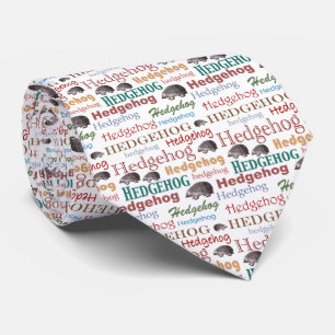 Hedgehog Dad Necktie Cute Vintage Animal Pattern