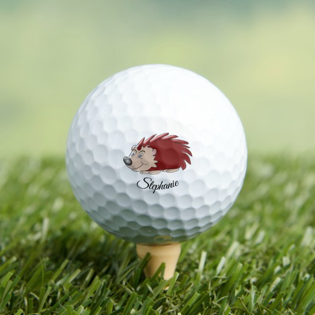 Hedgehog Design Personalised Golf Balls (Insitu Tee)