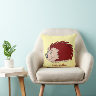 Hedgehog Design Personalised Throw Pillow