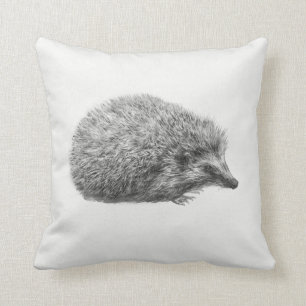 'Hedgehog Drawing' Throw Pillow