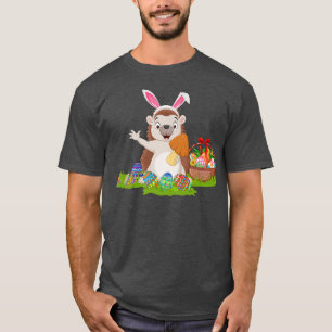 Hedgehog Easter Egg Hunting Bunny Hedgehog Easter T-Shirt