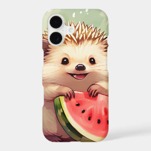 Hedgehog enjoying a piece of watermelon
